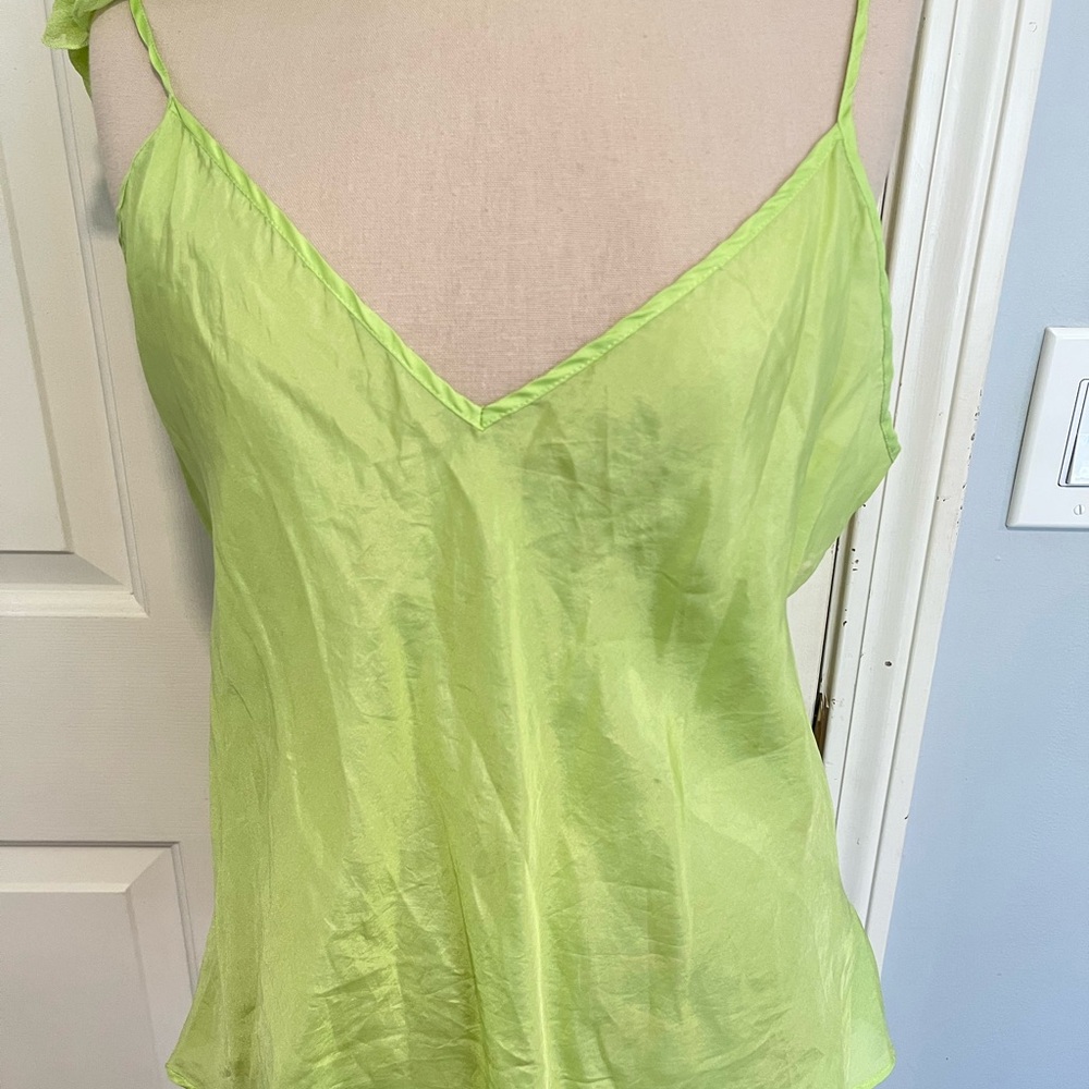 Worthington Lime Ruffle Chiffon with inside camsole Blouse - Picture 4 of 10